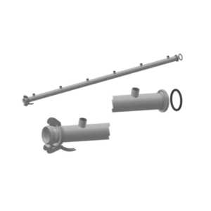 B TYPE HEADER PIPE WITH 3" FEMALE THREADED SOCKET GALVANIZED